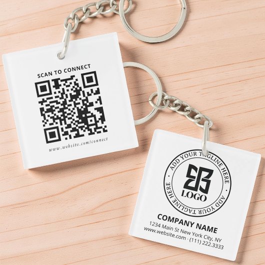 Modern Custom Logo QR Code Business Promotional キーホルダー