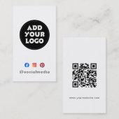 Modern Custom logo Social Media QR code website  名刺 (正面/裏面)