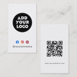 Modern Custom logo Social Media QR code website  名刺
