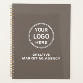 Modern Custom Logo Taupe Business プランナー手帳 (正面)