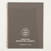 Modern Custom Logo Taupe Business プランナー手帳 (正面)
