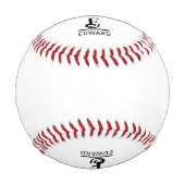 Modern Custom Monogram And Name  野球ボール (裏面)