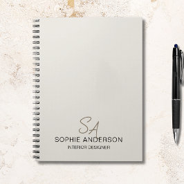 Modern Custom Monogram Professional Business ノートブック