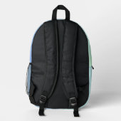 Modern Custom Name Gradient Backpack - Cool Soccer プリントバックパック (裏面)