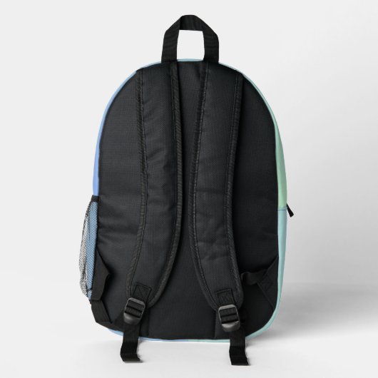 Modern Custom Name Gradient Backpack - Cool Soccer プリントバックパック (裏面)