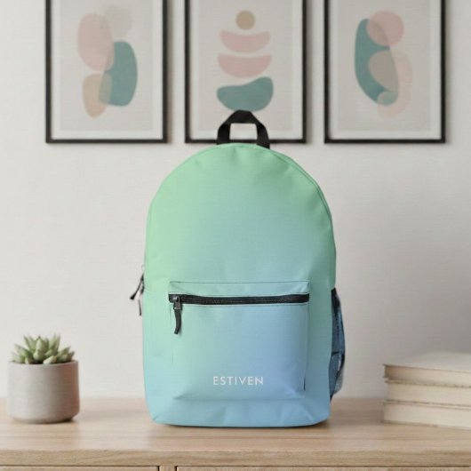Modern Custom Name Gradient Backpack - Cool Soccer プリントバックパック