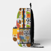 Modern Custom Name Soccer Football Pattern プリントバックパック (右)