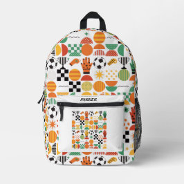 Modern Custom Name Soccer Football Pattern Printed プリントバックパック