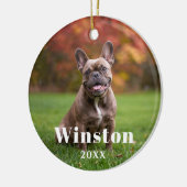 Modern Custom Pet Name Year Photo Holiday セラミックオーナメント (左)