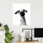 Modern Custom Pet Photo | Meeko Large ポスター (ホームオフィス)