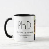 Modern Custom PhD Graduation Photo & Name マグカップ (左)