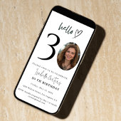 Modern Custom Photo 30th Birthday Invitation  招待状