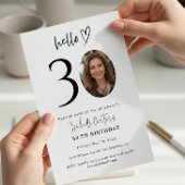 Modern Custom Photo 30th Birthday Invitation 招待状