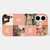 Modern Custom Photo Collage Monogram | Pink  Case-Mate iPhoneケース (裏面 (横))