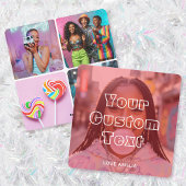 Modern Custom Photo Collage Text Cute Retro Red シーズンカード