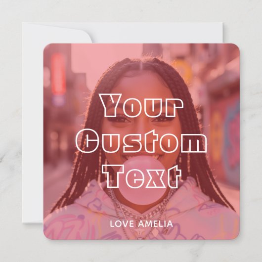 Modern Custom Photo Collage Text Cute Retro Red シーズンカード (正面)