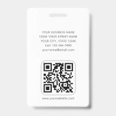 Modern Custom Photo Color Logo Employee Pink バッジ (裏面)