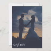 Modern Custom Photo Elegant Script Wedding  招待状 (裏面)