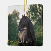 Modern Custom Photo Horse Equestrian Christmas セラミックオーナメント (左)