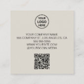 Modern Custom Photo Logo QR Corporate スクエア名刺 (裏面)