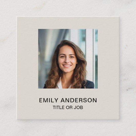 Modern Custom Photo Logo QR Corporate スクエア名刺 (正面)