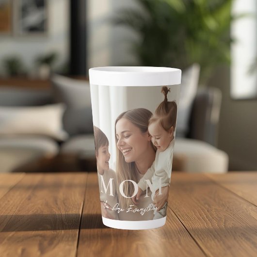 Modern Custom Photo MOM Large Latte Mug カフェラテマグ