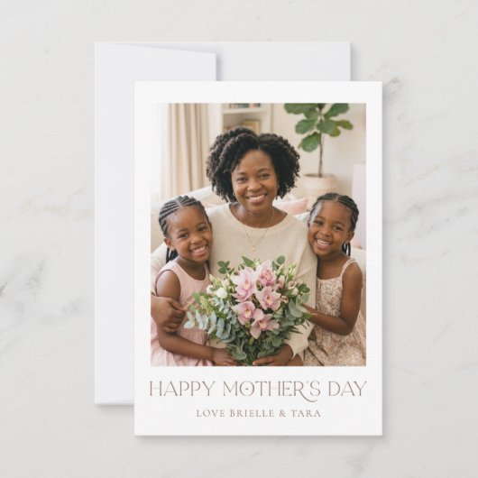 Modern Custom Photo Mothers Day Greeting Card (正面)