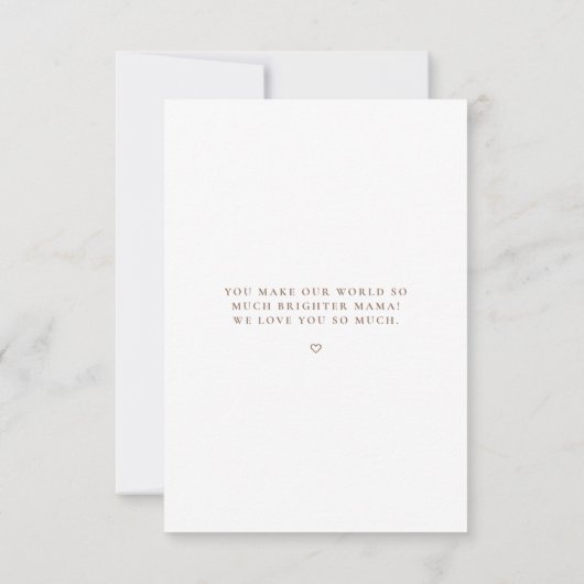 Modern Custom Photo Mothers Day Greeting Card (裏面)