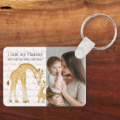 Modern Custom Photo Script 'I Love You - Mommy'  キーホルダー (正面)