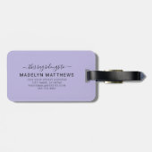 Modern Custom Purple Monogram Name ラゲッジタグ (裏面横)