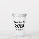 Modern Custom Script 2026 Happy New Year アクリルタンブラー (正面)