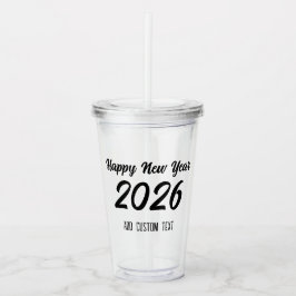 Modern Custom Script 2026 Happy New Year アクリルタンブラー