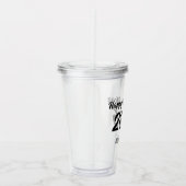 Modern Custom Script 2026 Happy New Year アクリルタンブラー (右)