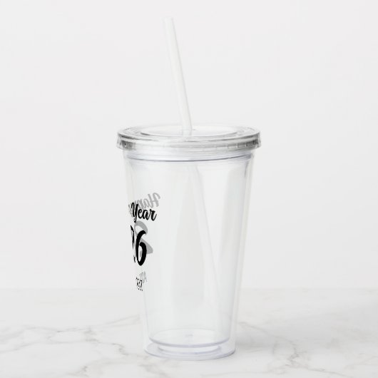 Modern Custom Script 2026 Happy New Year アクリルタンブラー (左)