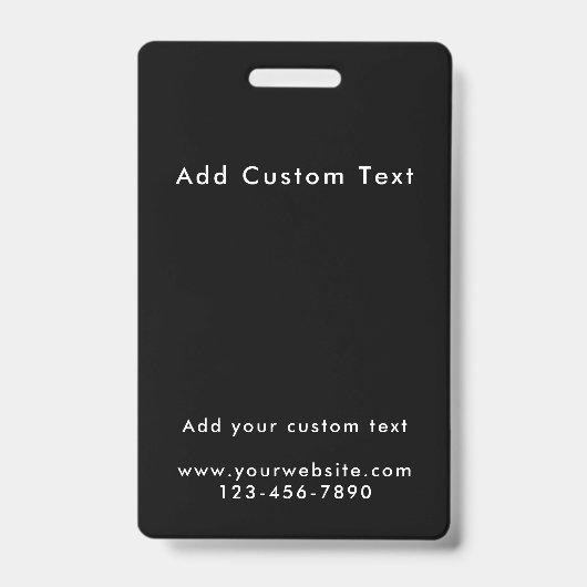 Modern Custom Script Black & White Photo ID Name バッジ (裏面)