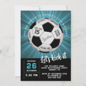 Modern Custom Soccer Ball  Birthday Fully Editable 招待状 (正面)