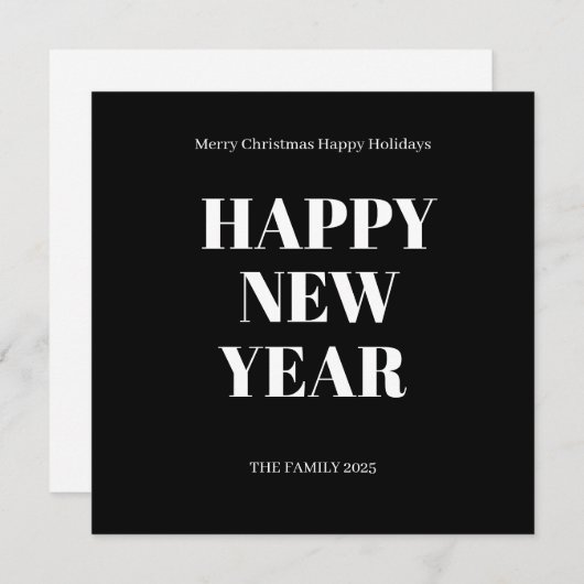 Modern Custom Text  Bold Holiday Card シーズンカード (正面/裏面)