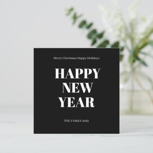 Modern Custom Text Bold Holiday Card シーズンカード (スタンド正面)