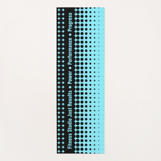 Modern Custom Text Electric-Blue & Black Half Tone ヨガマット (正面)