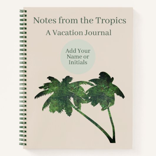 Modern Custom Tropical Vacation Journal  ノートブック (正面)