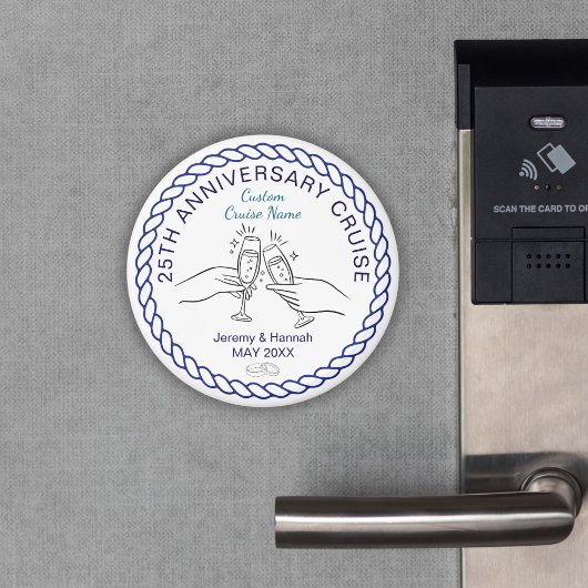 Modern Custom Year Anniversary Cruise Cabin Door マグネット
