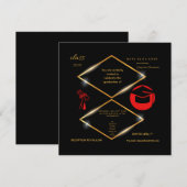 Modern Customizable Graduation Invitation    招待状 (正面/裏面)
