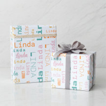 Modern Customizable Name Wrapping Paper
