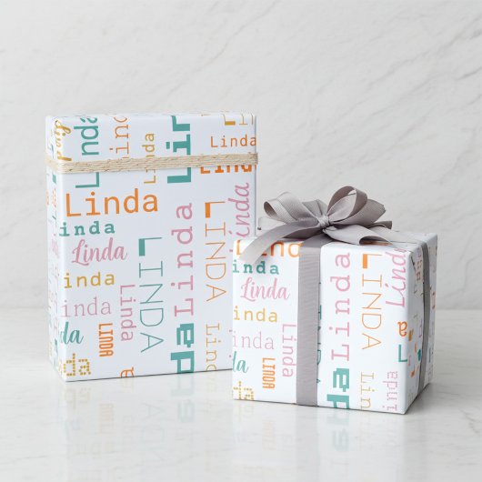 Modern Customizable Name Wrapping Paper ラッピングペーパー