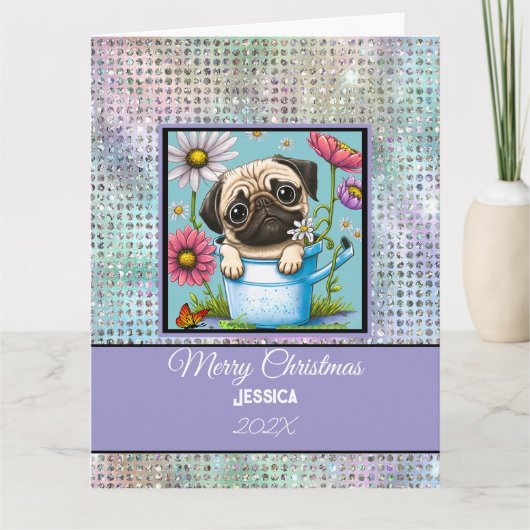 Modern Customizable Pet Pastel Christmas  カード (正面)