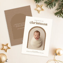 Modern Cute Baby's First Christmas Arch Photo シーズンカード