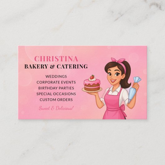 Modern Cute Bakery Business Card 名刺 (正面)