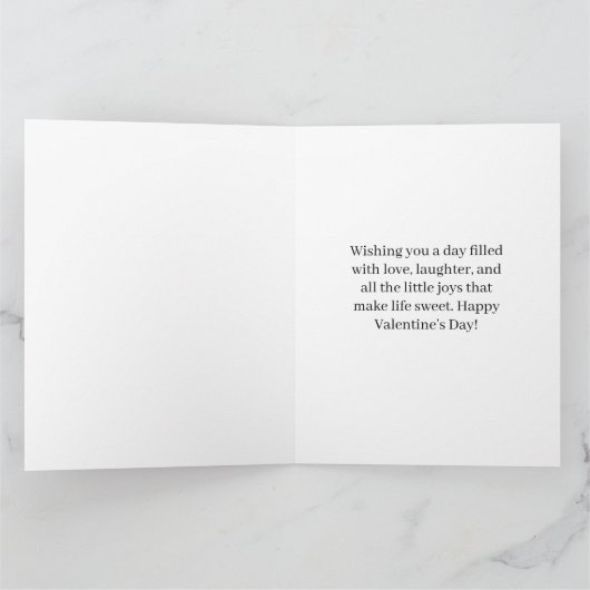 Modern Cute Bear Happy Valentines Day Custom Name  カード (内部)