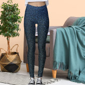Modern Cute Blue Glitter Shiny Pattern Chrismas レギンス