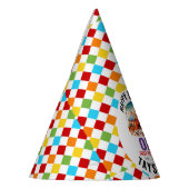 Modern Cute Circus Carnival 1st Birthday パーティーハット (左)